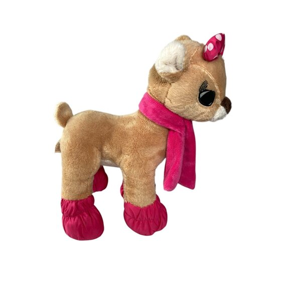 Dan Dee Clarice Plush Rudolph Reindeer 12" Pink Scarf Booties Collectors Choice - Picture 7 of 11